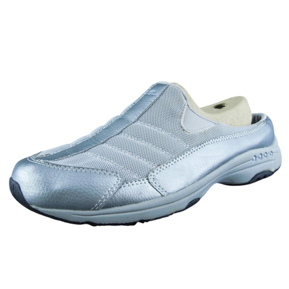 Easy Spirit Sephoenixtj Women Mule Shoes Silver Synthetic Slip On Size 9.5 Med